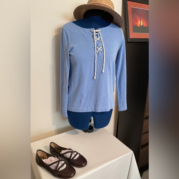 Talbots | Tops | Talbots Darling Dark Powder Blue Sz M Top Wcute Rope ...